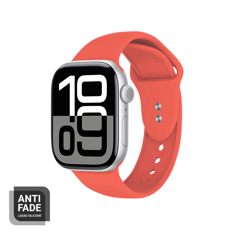 Crong Λουράκι Apple Watch 2/3/4/5/6/7/8/9/10/11 - SE (1/2/3) - 38/40/41/42mm Σιλικόνης - Liquid Strap - Coral