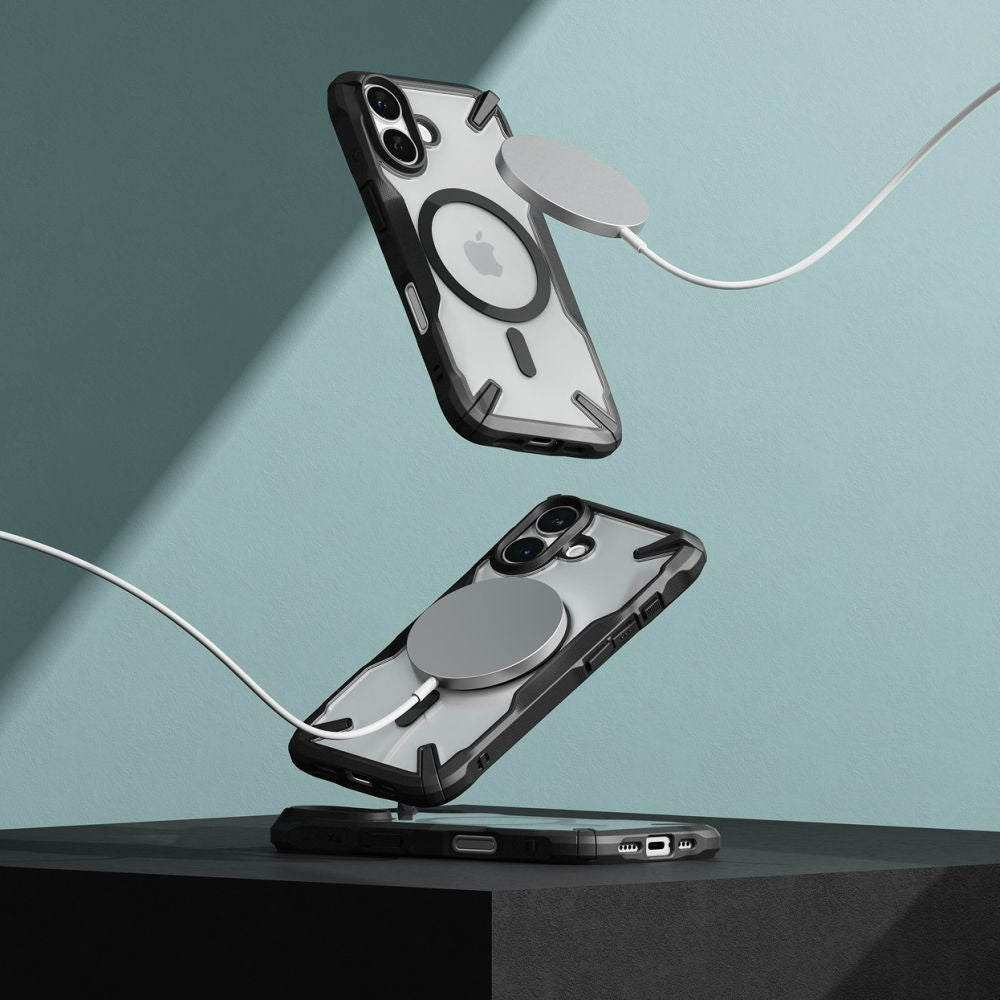 Ringke iPhone 16 Fusion X Magnetic MagSafe Σκληρή Θήκη με Πλαίσιο Σιλικόνης και MagSafe - Black