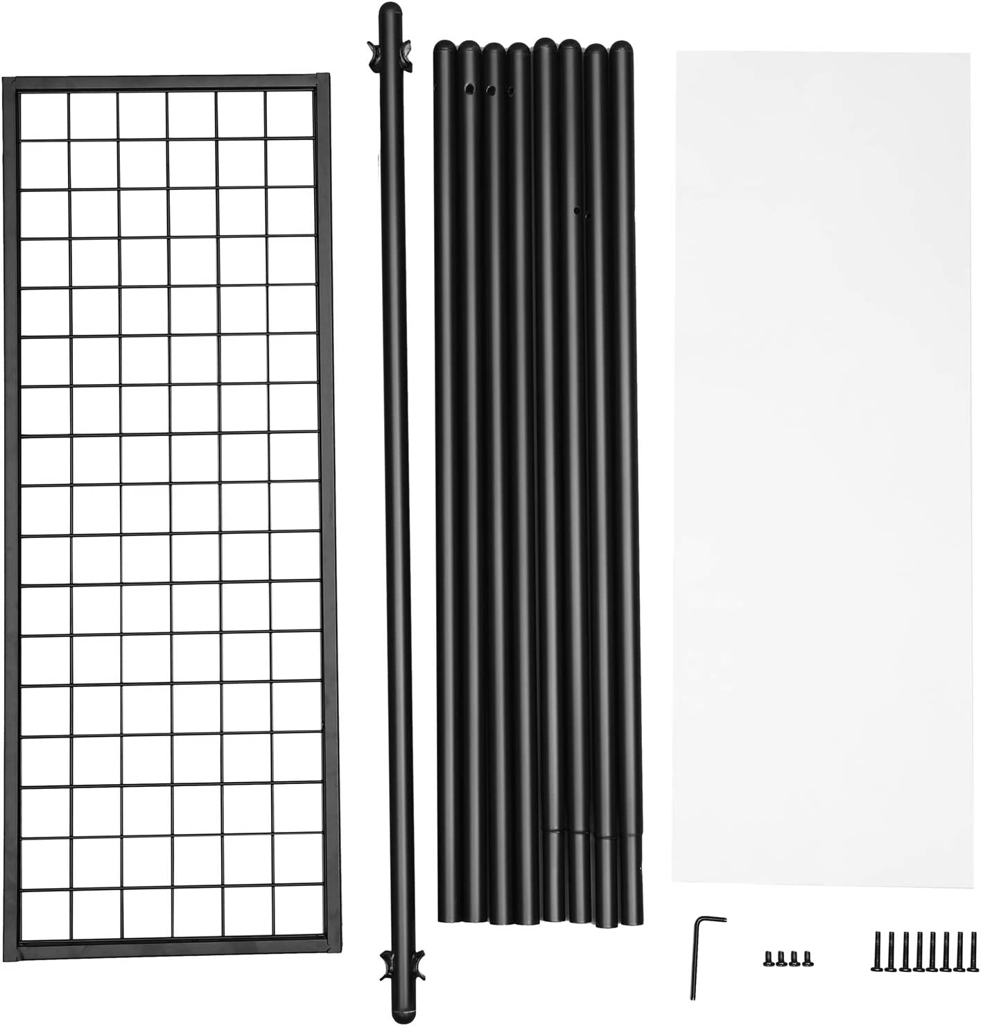 Songmics Επιδαπέδια Μεταλλική Κρεμάστρα με 1 Ράφι - Ράγα Ρούχων - Matte Black - HSR23BK