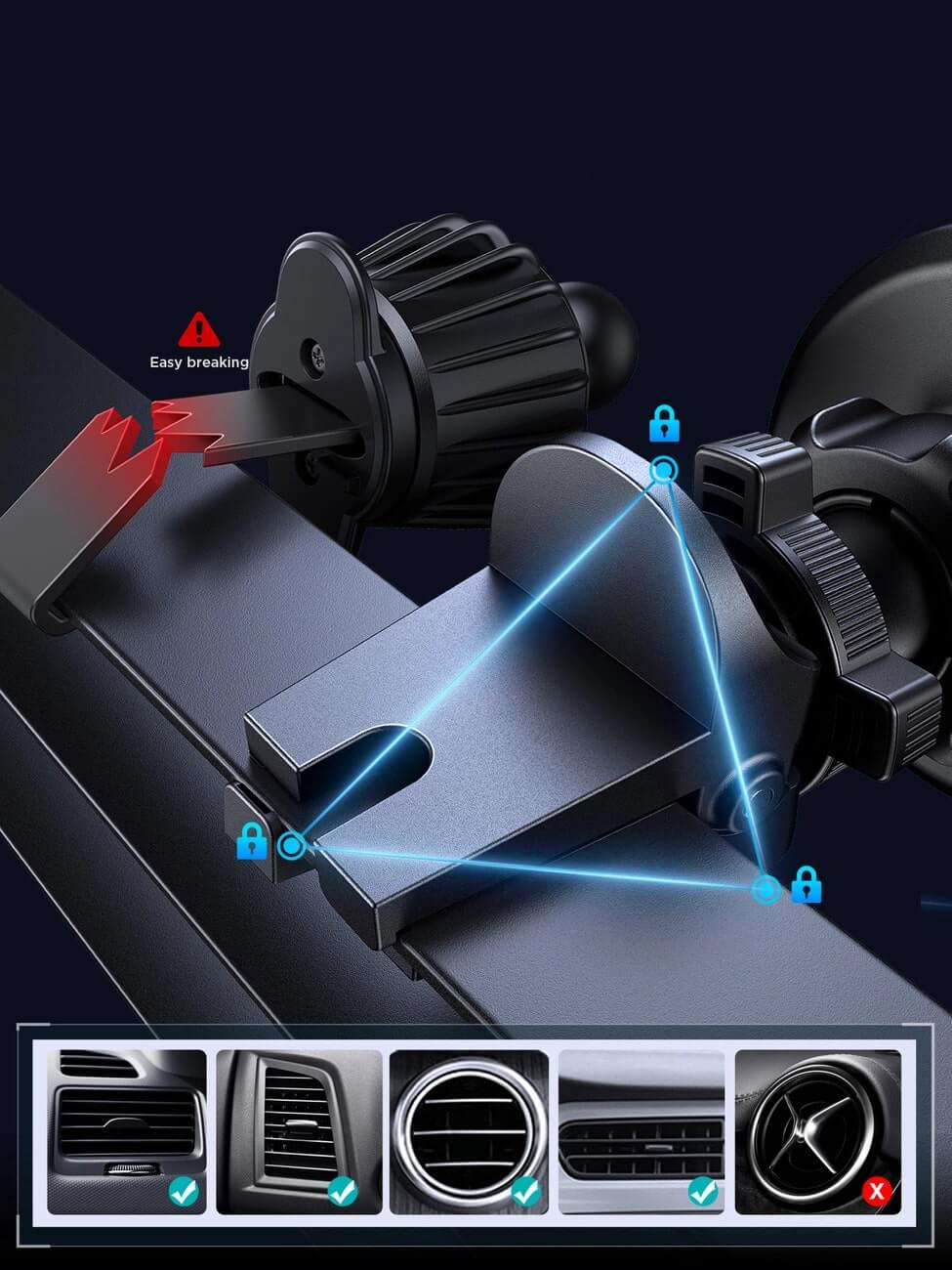 Joyroom Universal Μαγνητική Βάση Αυτοκινήτου Αεραγωγού - Black - JR-ZS366