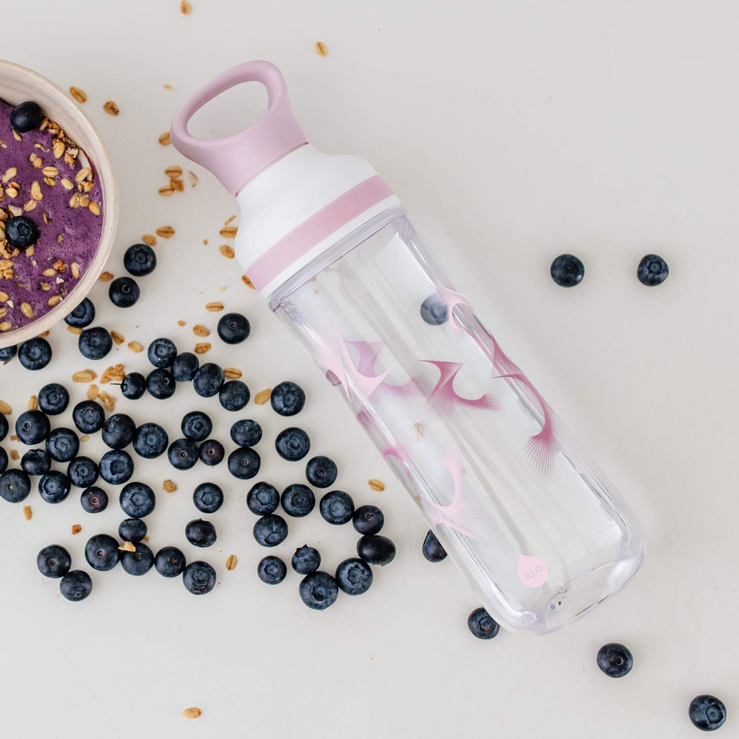 Equa Flow Bounce 2in1 Πλαστικό Μπουκάλι Νερού BPA Free - 800ml - Pink / Διάφανο