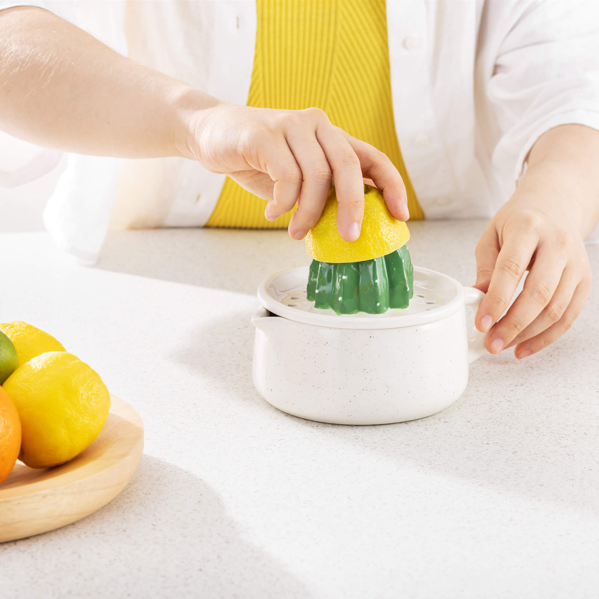 Navaris Κεραμικός Στίφτης - Design Cactus - White / Green - 57148.01