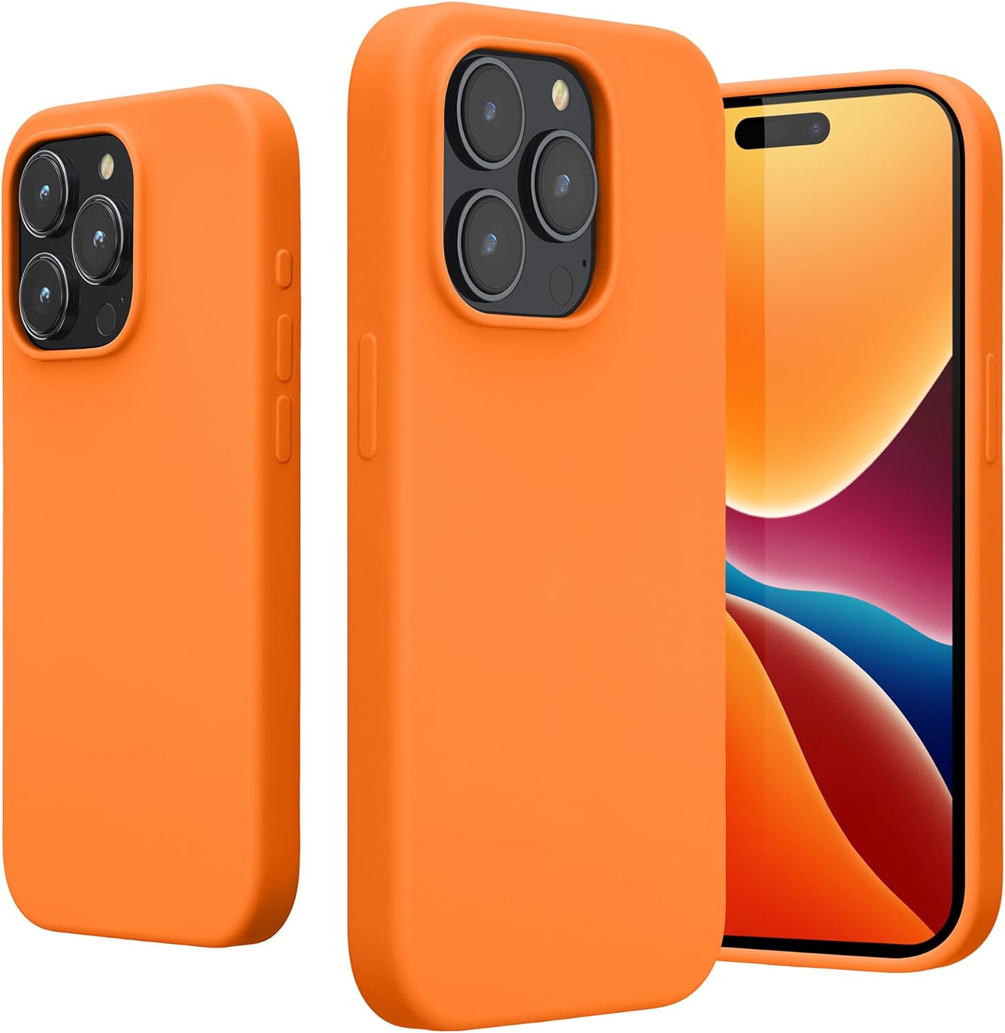KW iPhone 15 Pro Max Θήκη Σιλικόνης Rubberized TPU - Fruity Orange - 61956.150