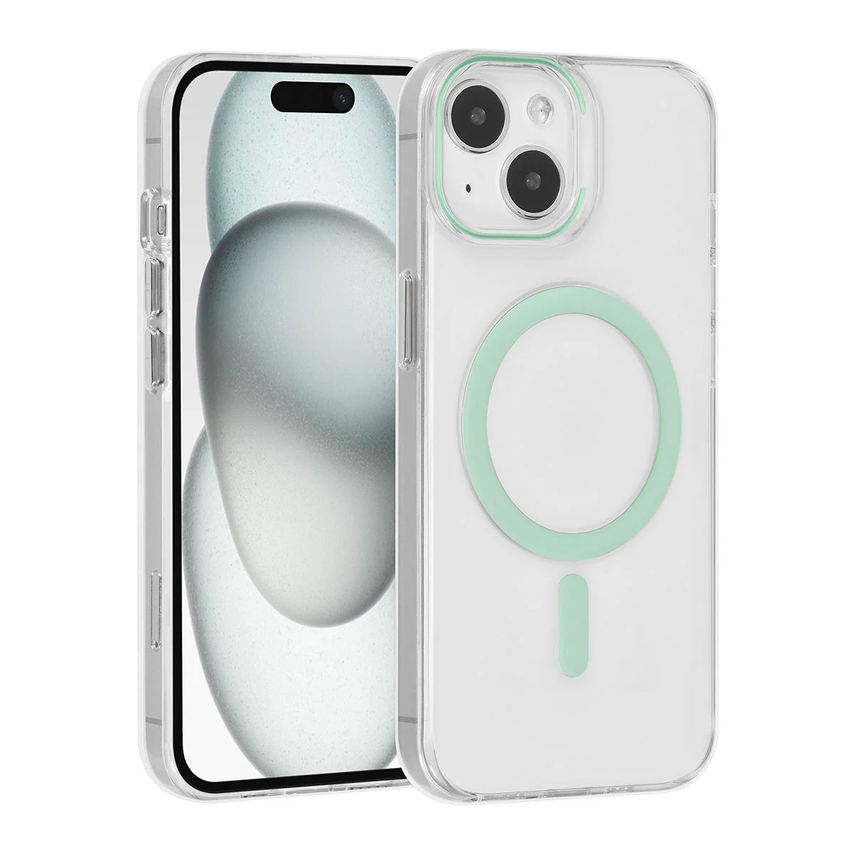 Tuniq iPhone 15 - MagSafe Σκληρή Θήκη με Πλαίσιο Σιλικόνης - Διάφανη / Πράσινη