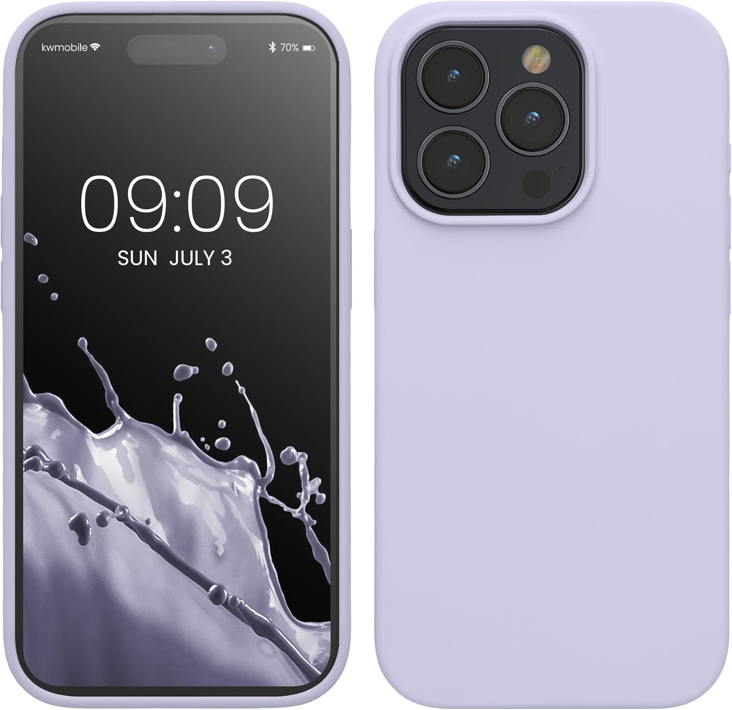 KW iPhone 15 Pro Θήκη Σιλικόνης Rubberized TPU - Pastel Lavender