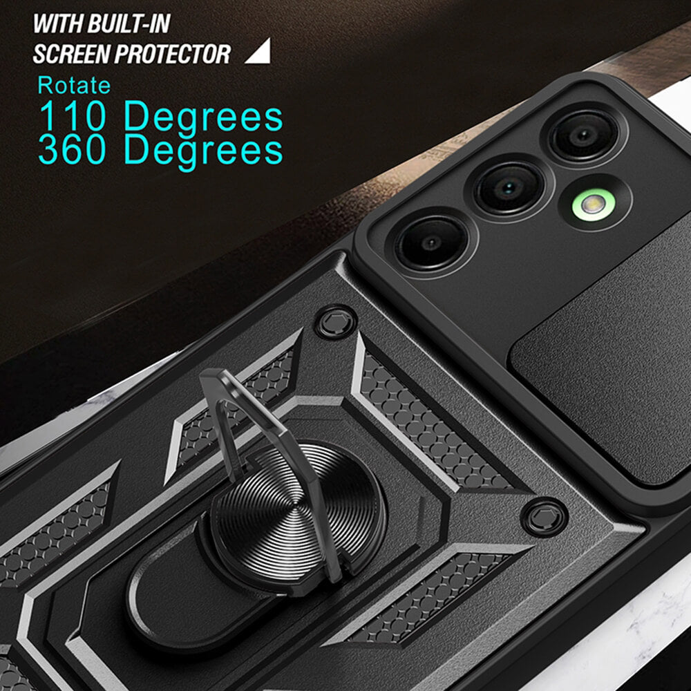 Techsuit Samsung Galaxy A16 4G / A16 5G - CamShield - Σκληρή Θήκη με Προστασία Καμερών και Δαχτυλίδι Συγκράτησης - Black