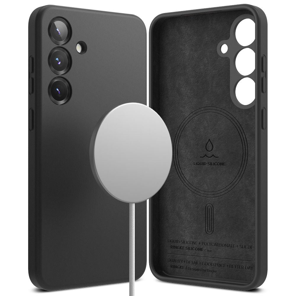 Ringke Samsung Galaxy S25 Plus Silicone Magnetic MagSafe Case Θήκη Σιλικόνης με MagSafe - Black