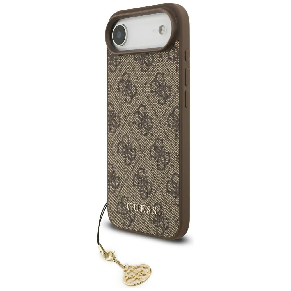 Guess iPhone Air - 4G Charms Collection MagSafe - Θήκη με Επένδυση Συνθετικού Δέρματος - Brown - GUHMP17MGF4GCW