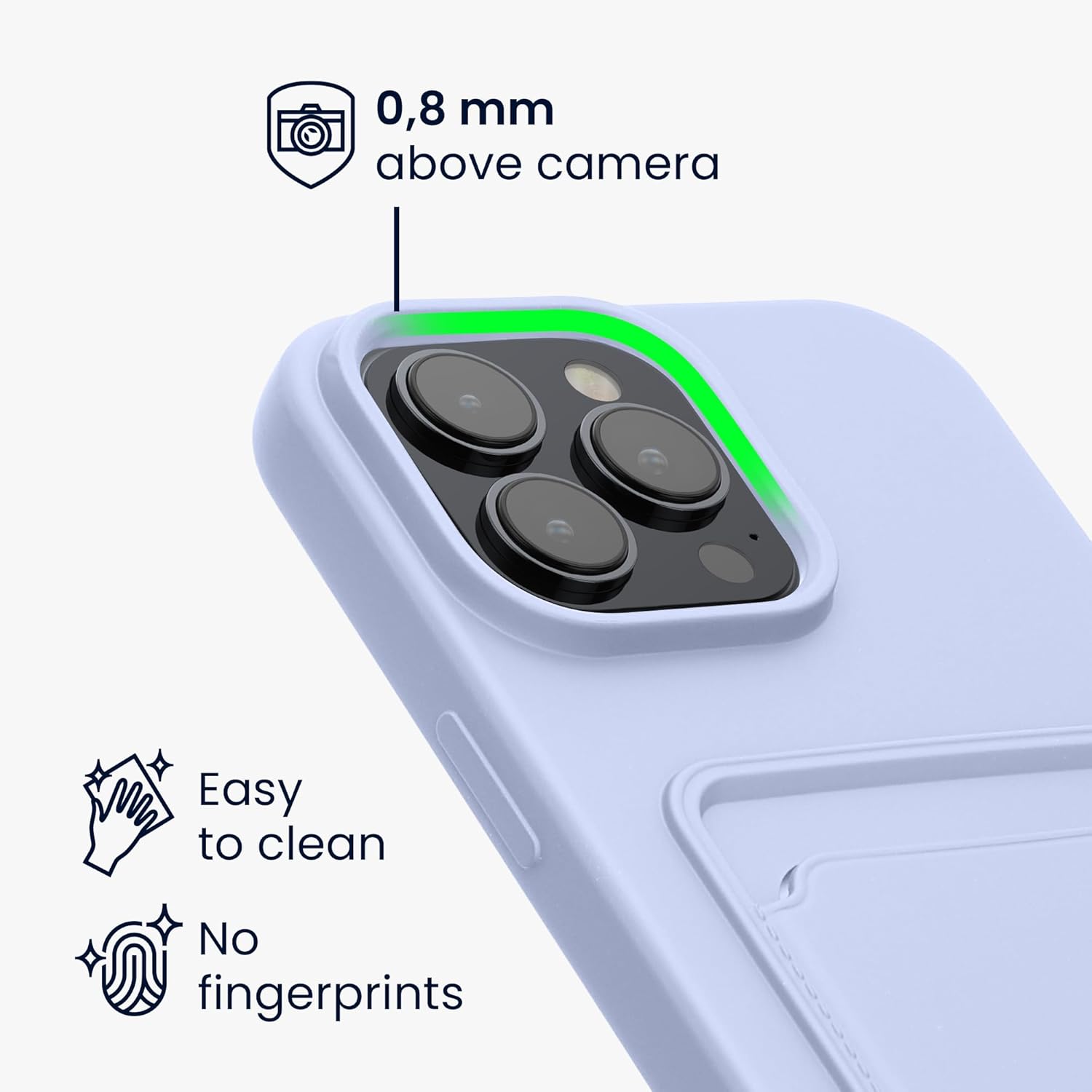 KW iPhone 16 Pro Max Θήκη Σιλικόνης TPU με Υποδοχή για Κάρτα - Lavender