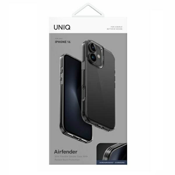 Uniq iPhone 16 Air Fender Σκληρή Θήκη με Πλαίσιο Σιλικόνης - Grey