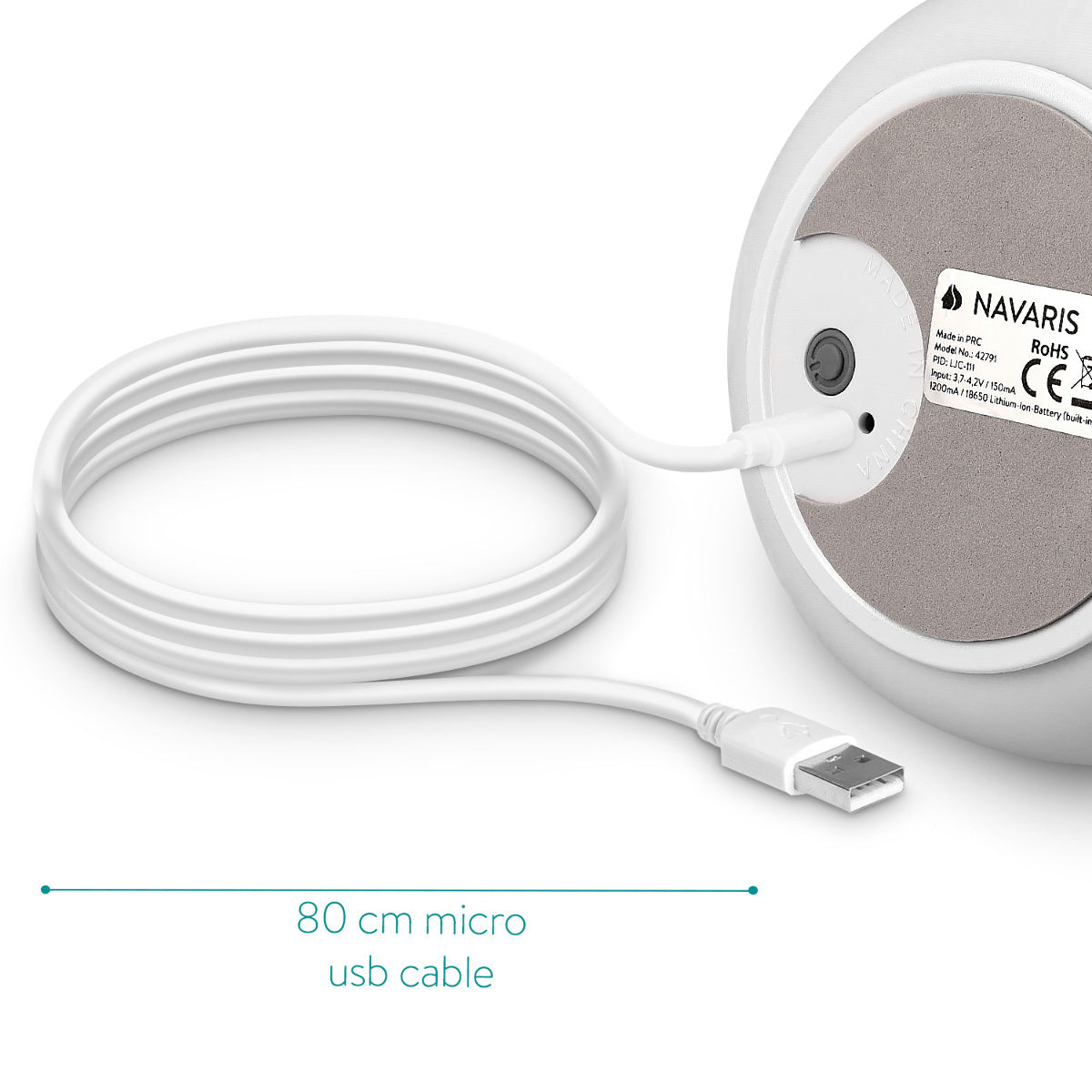 Navaris LED Bear Night Light RGB - Παιδικό Νυχτερινό Φως με Αλλαγή Χρωμάτων και Τηλεχειριστήριο - White - 45189.02