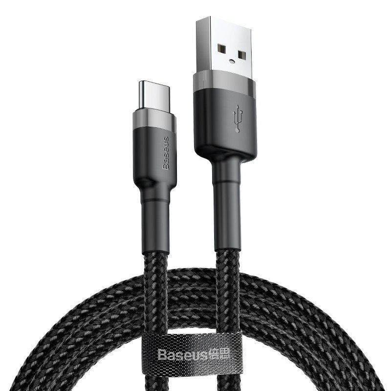 Baseus Cafule Cable Type-C 2A - Καλώδιο Δεδομένων και Φόρτισης Type-C 3M - Black / Grey - CATKLF-UG1