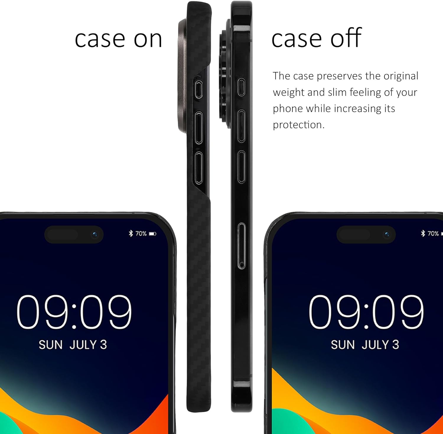 Kalibri iPhone 15 Pro Σκληρή Θήκη Aramid Fiber Body Armor - Black Matte - KLB000026EZ001C