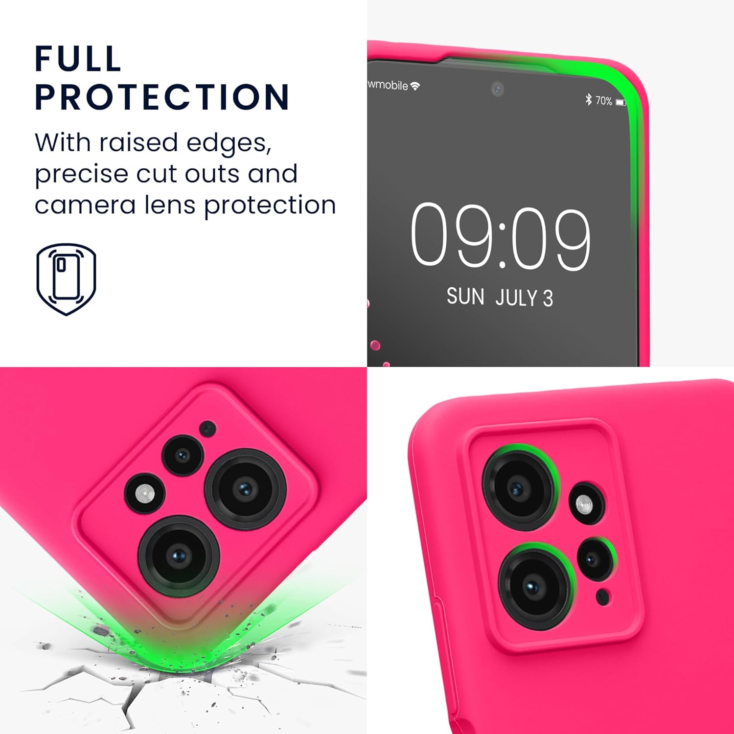 KW Xiaomi Redmi Note 12 4G Θήκη Σιλικόνης Rubberized TPU - Neon Pink