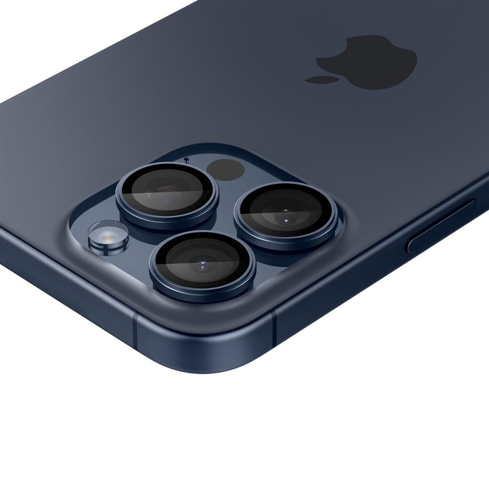 Spigen iPhone 14 Pro / 14 Pro Max / 15 Pro / 15 Pro Max / 16 Pro / 16 Pro Max / 17 Pro / 17 Pro Max - Optik.TR EZ Fit - Αντιχαρακτικό Γυαλί για την Κάμερα - 2 Τεμάχια - Blue Titanium