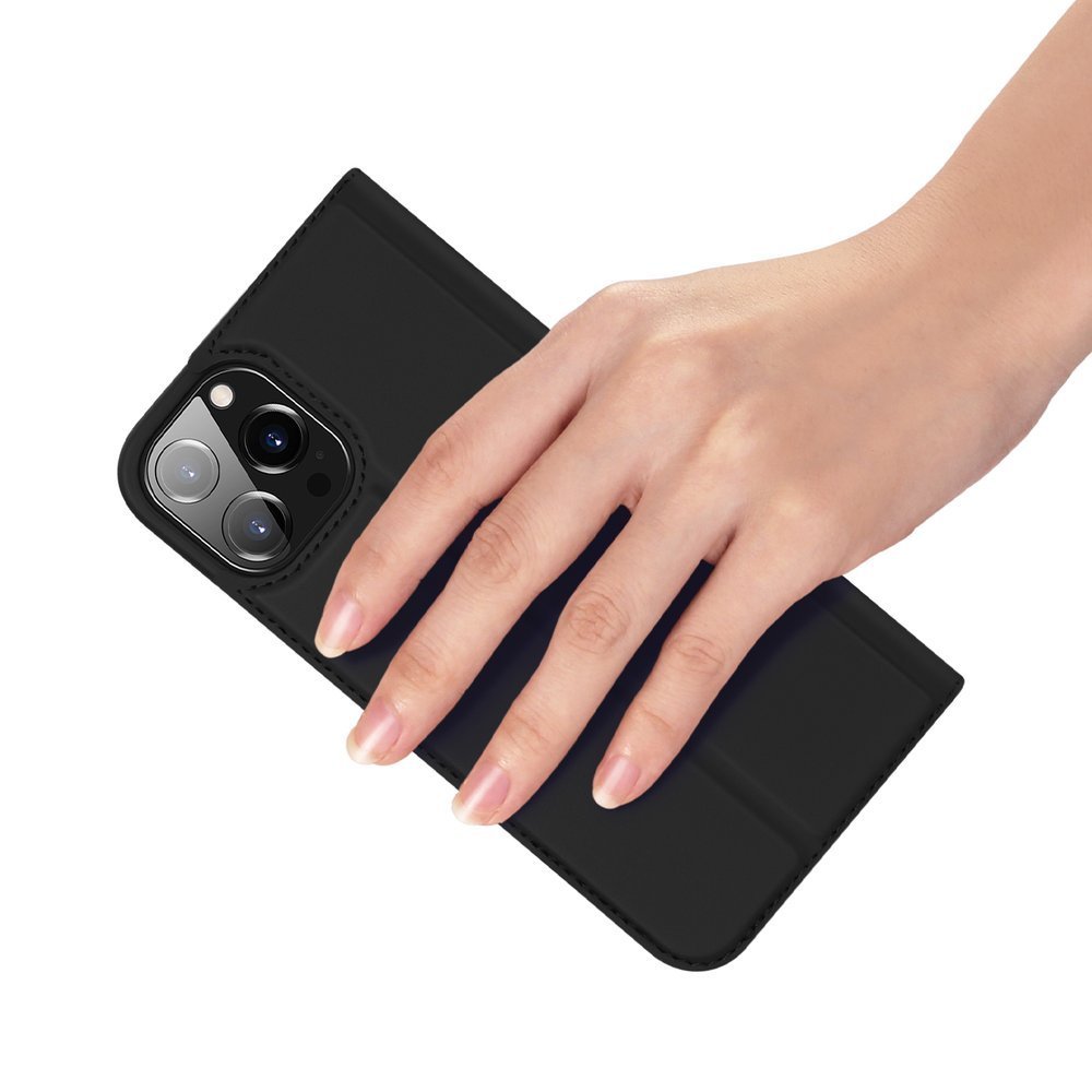 Dux Ducis iPhone 13 Pro Max Flip Stand Case Θήκη Βιβλίο - Black