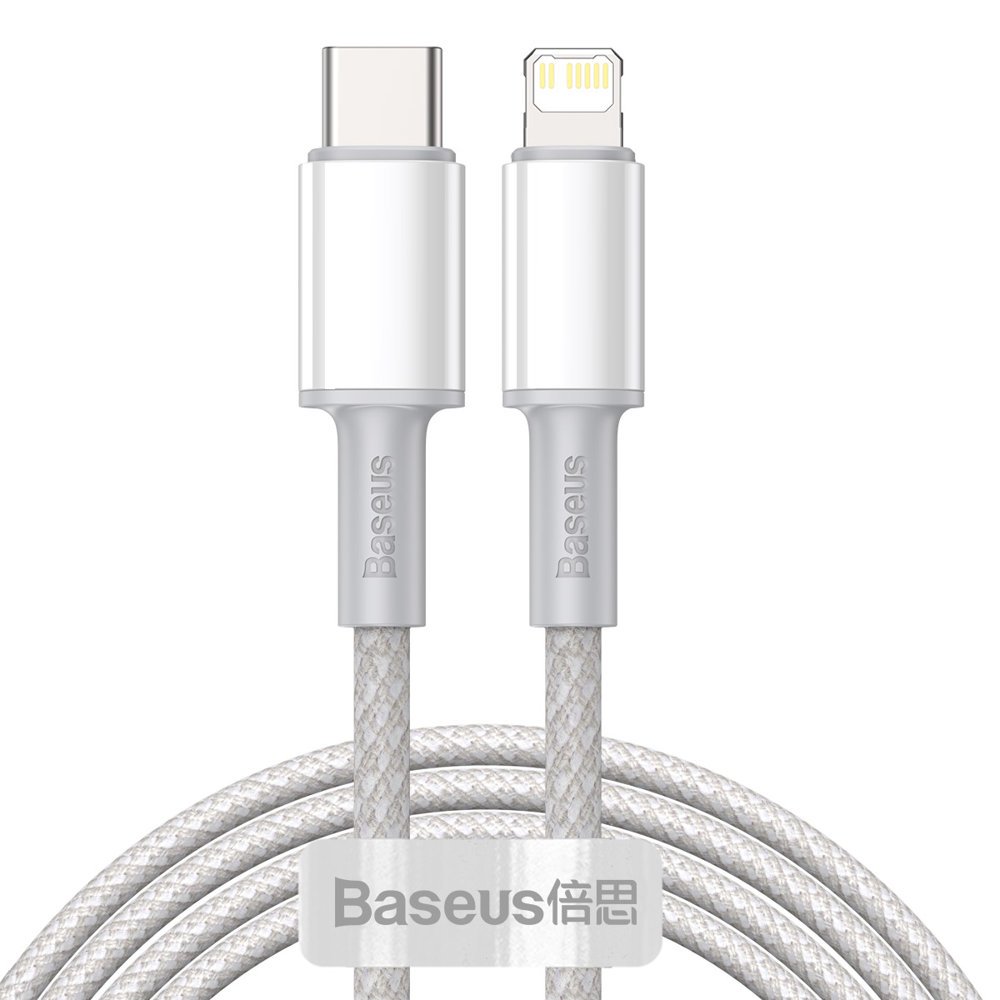 Baseus High Density PD 20W - Καλώδιο Δεδομένων και Φόρτισης Type-C to Lightning 2M - White - CATLGD-A02