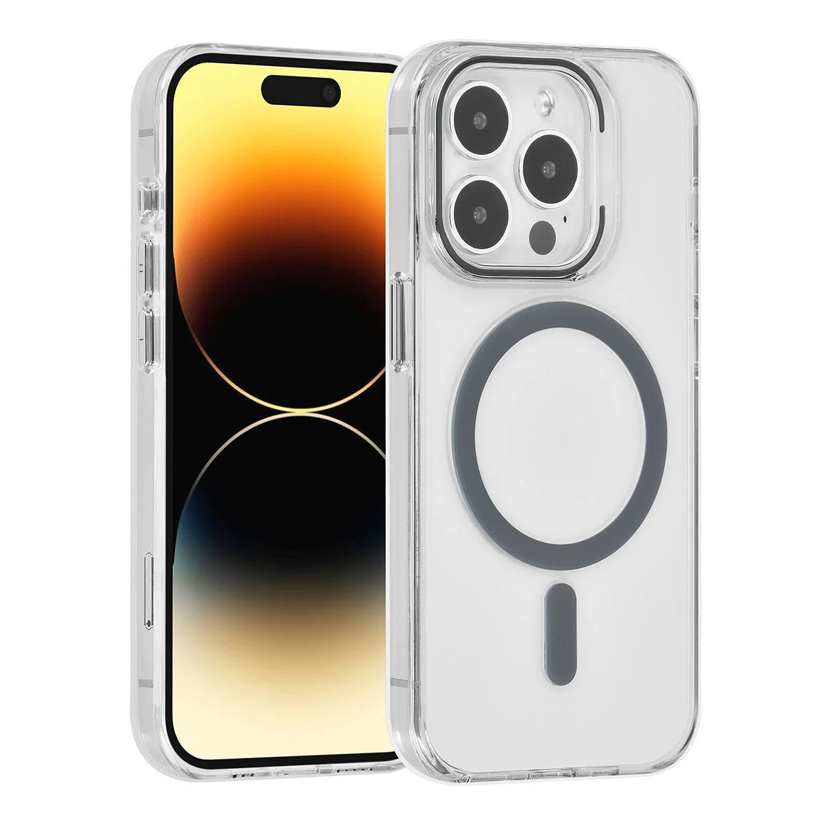 Tuniq iPhone 15 Pro - MagSafe Σκληρή Θήκη με Πλαίσιο Σιλικόνης - Διάφανη / Γκρι