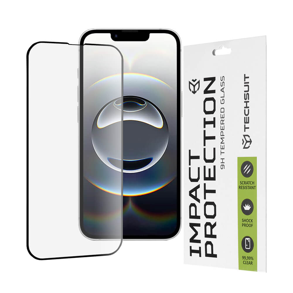 Techsuit iPhone 16e 9H 111D 0.33mm Full Screen Full Glue Tempered Glass Αντιχαρακτικό Γυαλί Οθόνης - Black
