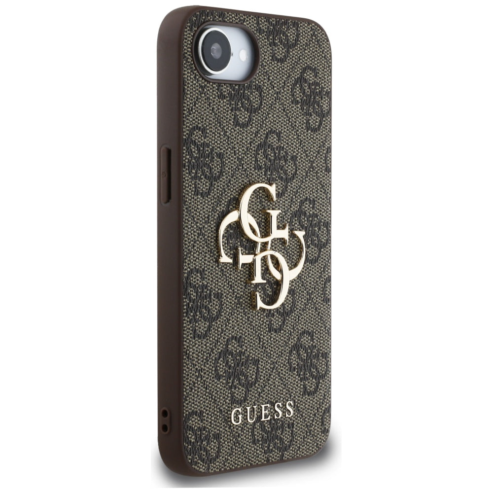 Guess iPhone 16e - 4G Big Logo - Θήκη με Επένδυση Συνθετικού Δέρματος - Brown - GUHCPSE44GMGBR
