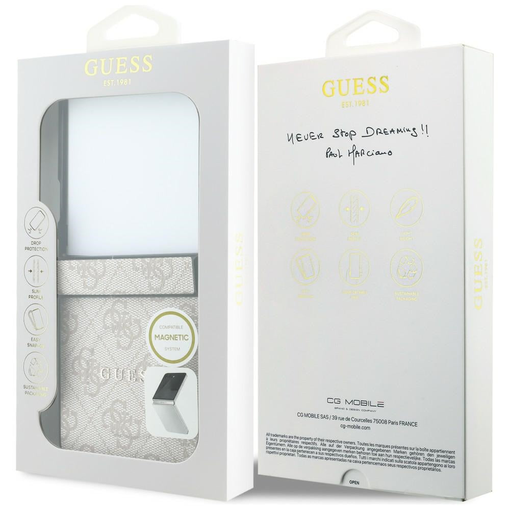 Guess Samsung Galaxy Z Flip8 - Σκληρή Θήκη MagSafe με Πλαίσιο Σιλικόνης και Επένδυση Συνθετικού Δέρματος - 4G Classic MagSafe - Pink