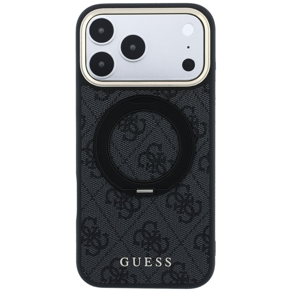 Guess iPhone 18 Pro Max / iPhone 17 Pro Max - Σκληρή Θήκη με Δαχτυλίδι Συγκράτησης MagSafe - Ring Stand 360 4G Classic Logo - Black