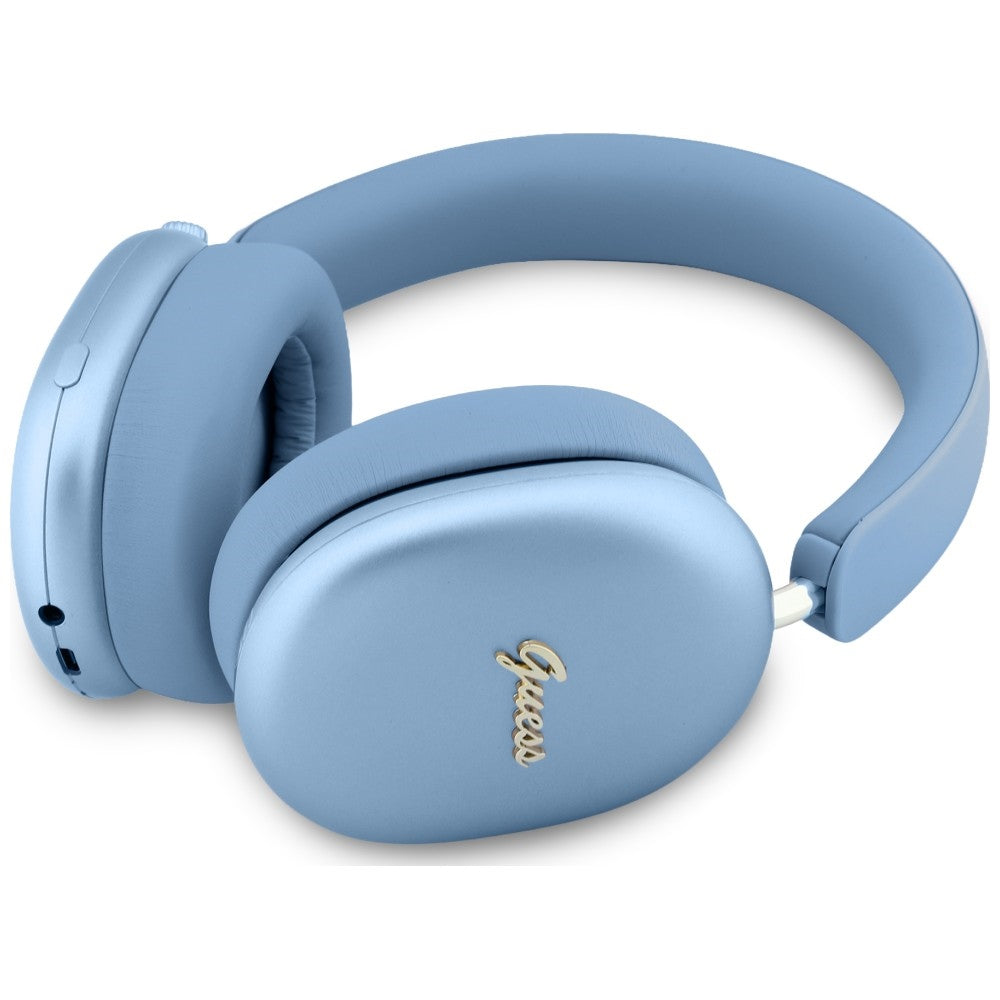 Guess Ασύρματα Bluetooth Over-Ear Ακουστικά - ENC Metallic Effect Metal Script Logo - Blue