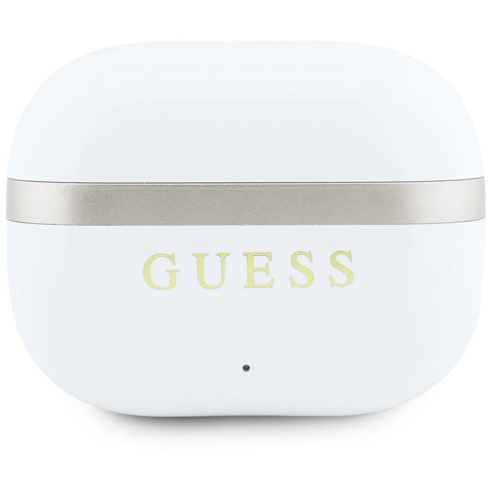Guess Ασύρματα Bluetooth Ακουστικά για Κλήσεις / Μουσική - TWS Glossy Printed Classic Logo - White