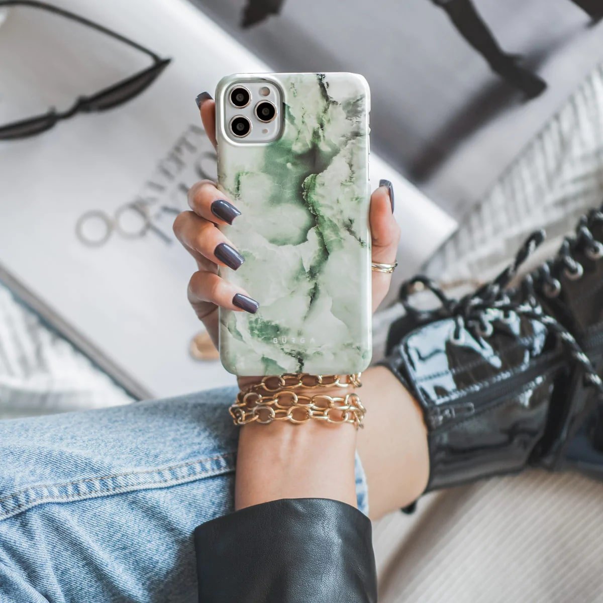 Burga iPhone 14 Pro Fashion Tough Σκληρή Θήκη - Pistachio Cheesecake
