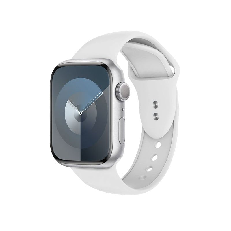 Crong Λουράκι Apple Watch 4/5/6/7/8/9/10/11 - SE (1/2/3) - ULTRA (1/2/3) - 44/45/46/49mm Σιλικόνης - Liquid Strap - White