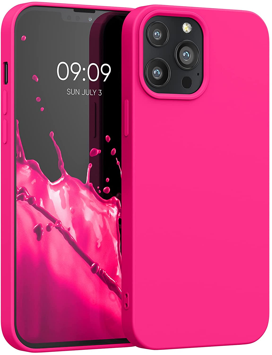 KW iPhone 13 Pro Max Θήκη Σιλικόνης Rubberized TPU - Neon Pink - 55975.77