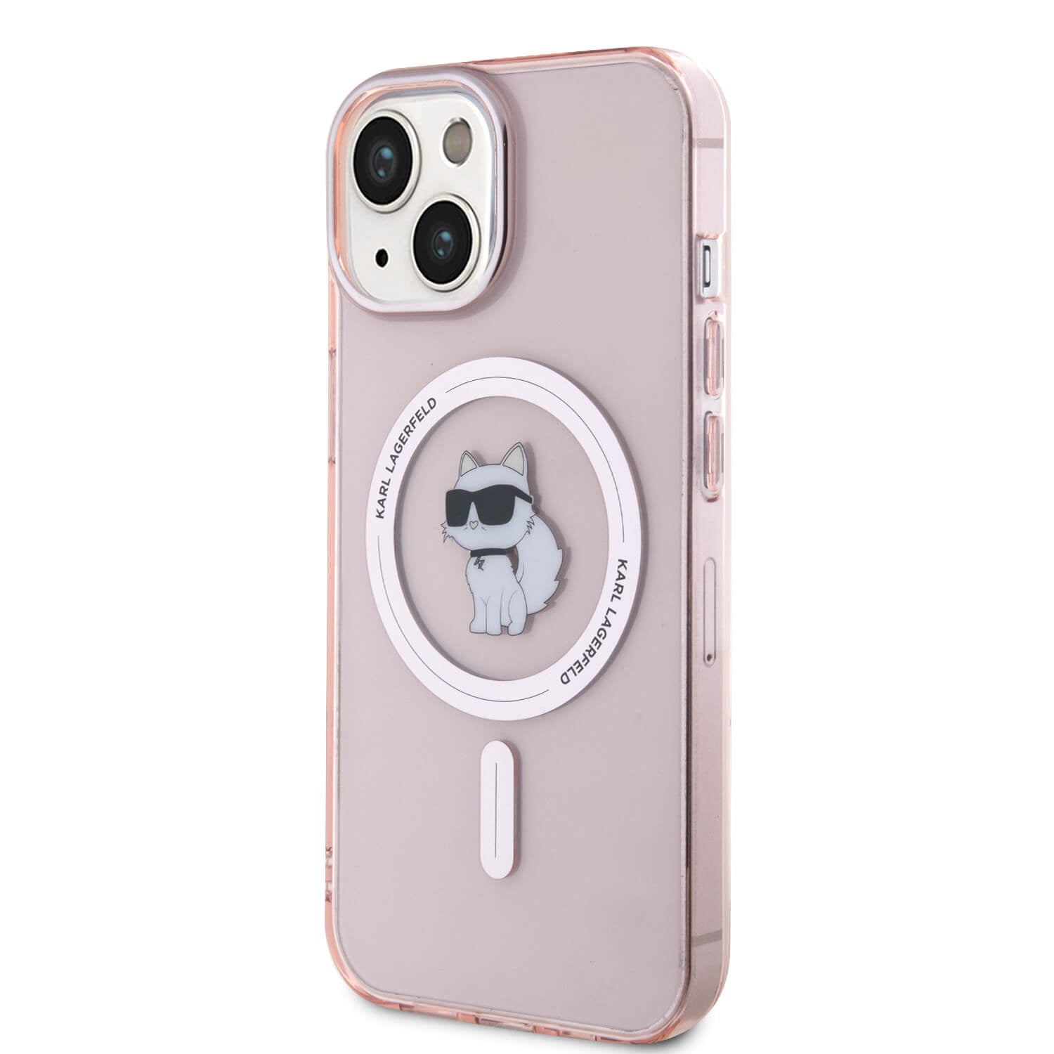 Karl Lagerfeld iPhone 15 / 14 / 13 - IML Choupette Magsafe Σκληρή Θήκη με Πλαίσιο Σιλικόνης και MagSafe - Pink - KLHMP15SHFCCNOP