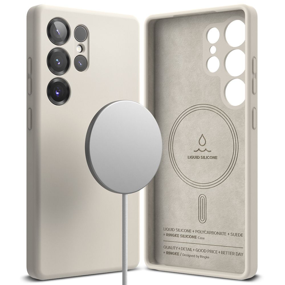 Ringke Samsung Galaxy S25 Ultra Silicone Magnetic MagSafe Case Θήκη Σιλικόνης με MagSafe - Stone