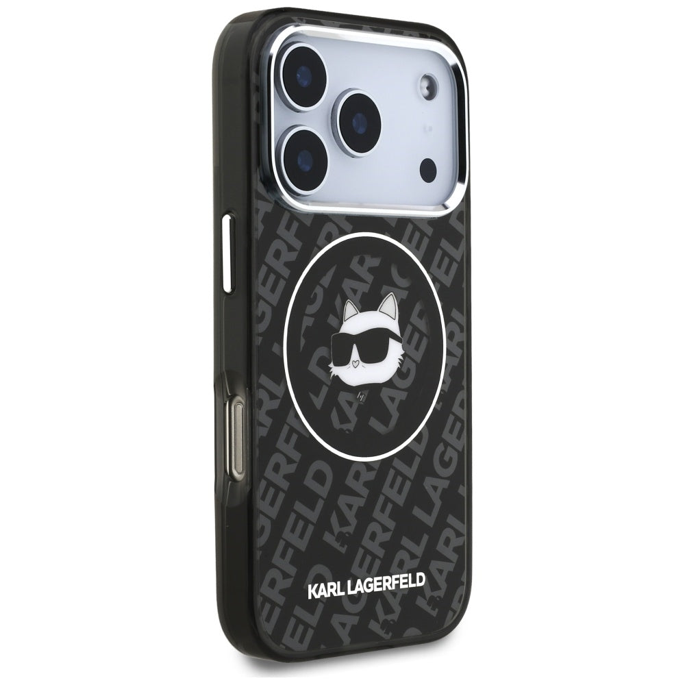 Karl Lagerfeld iPhone 17 Pro - IML Choupette Head Logo MagSafe - Σκληρή Θήκη με Πλαίσιο Σιλικόνης - Black - KLHMP17LHMKBCHOK
