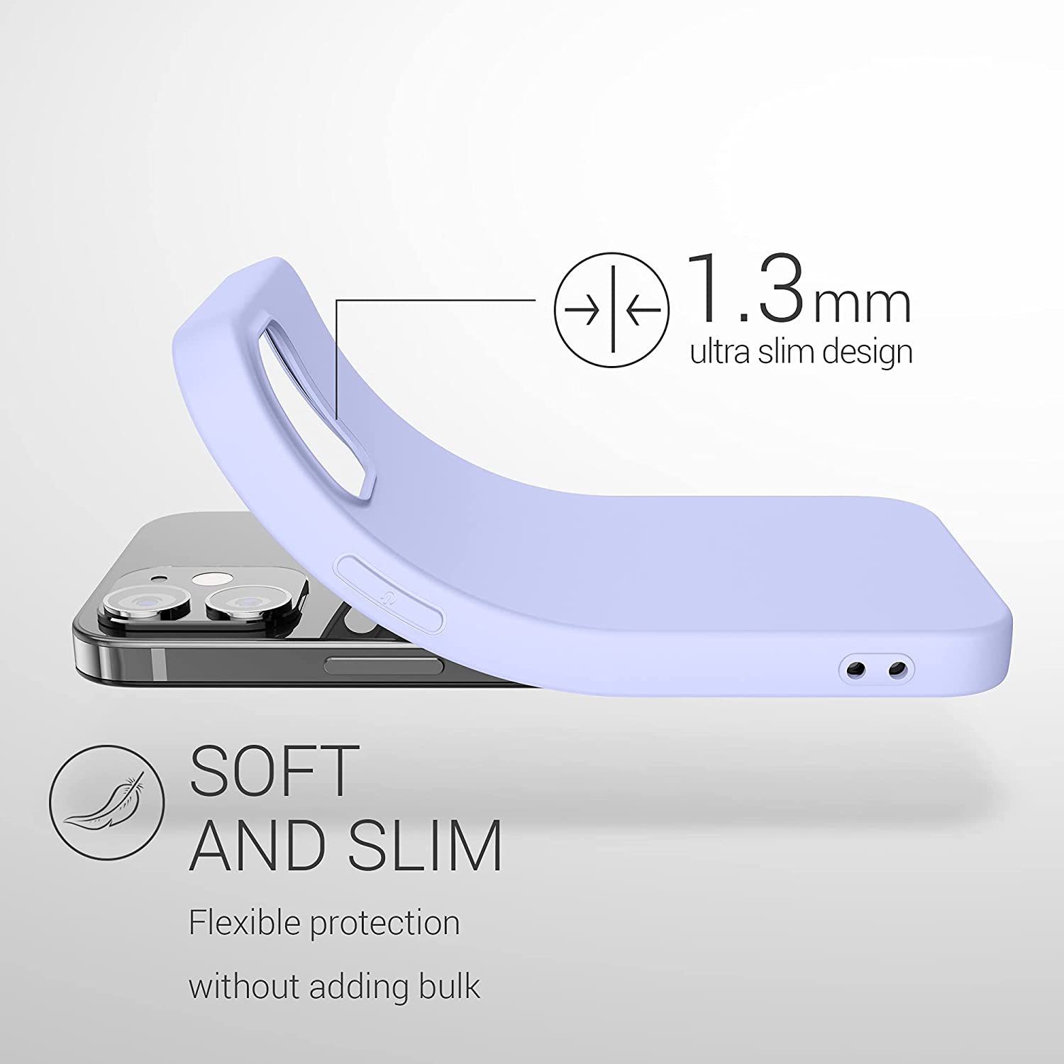 KW iPhone 12 / iPhone 12 Pro Θήκη Σιλικόνης TPU - Pastel Lavender - 53938.139