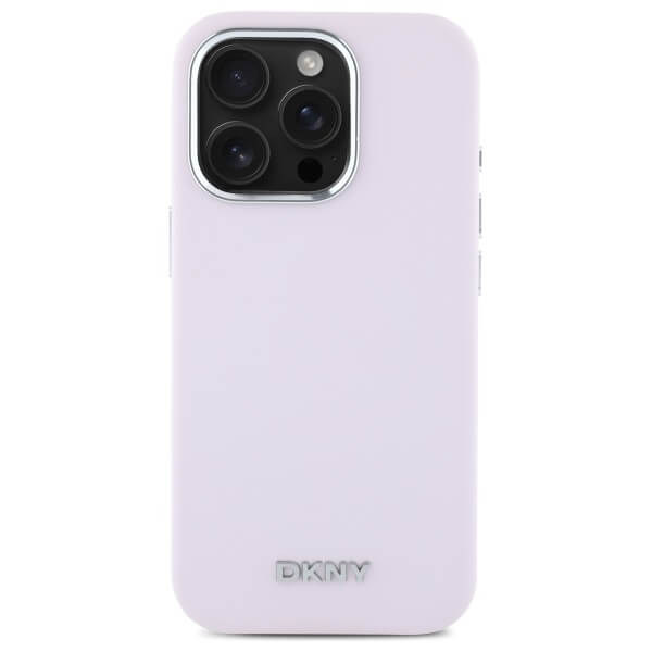 DKNY iPhone 16 Pro - Liquid Silicone Small Metal Logo - MagSafe Σκληρή Θήκη με Πλαίσιο Σιλικόνης - Pink
