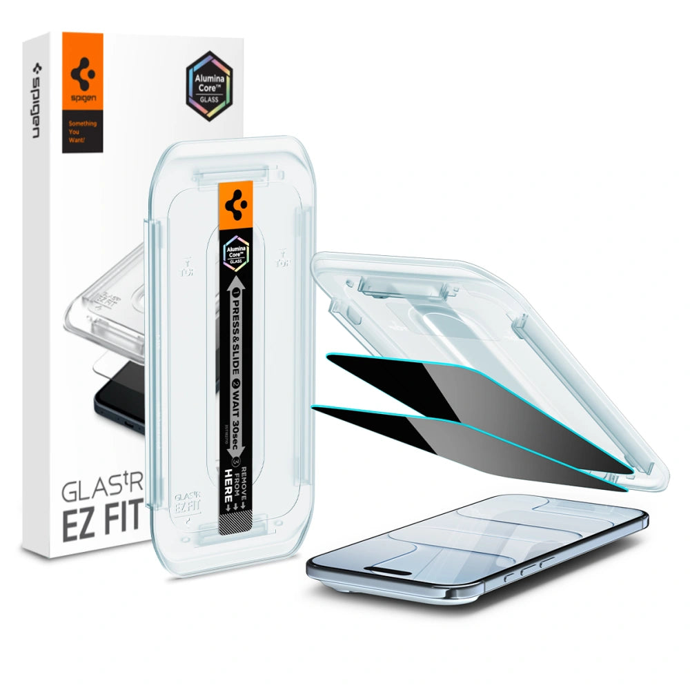 Spigen iPhone Air - Glas.TR EZ Fit - Privacy Αντιχαρακτικό Γυαλί Οθόνης - 2 Τεμάχια - Privacy - AGL09862
