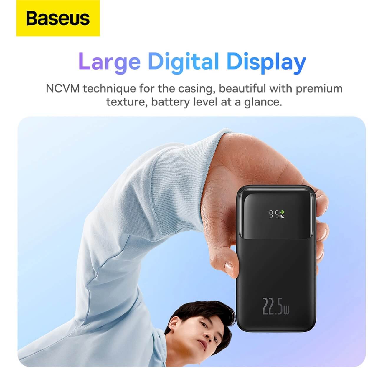 Baseus Comet Series Power Bank 10000mAh 22.5W με Ενσωματωμένα Καλώδια Type-C και Lightning - Black - PPMD020001