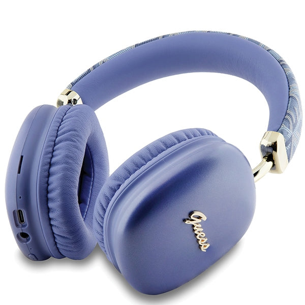 Guess Over-Ear Gcube Metallic Script Logo - Ασύρματα Bluetooth Ακουστικά - Purple