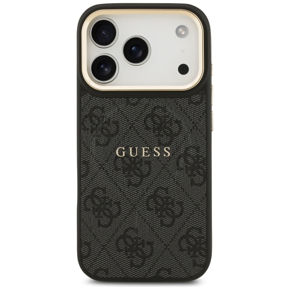 Guess iPhone 17 Pro - 4G PU Classic Logo MagSafe - Σκληρή Θήκη με Πλαίσιο Σιλικόνης και Επένδυση Οικολογικού Δέρματος - Black - GUHMP17LP4MSEGCK