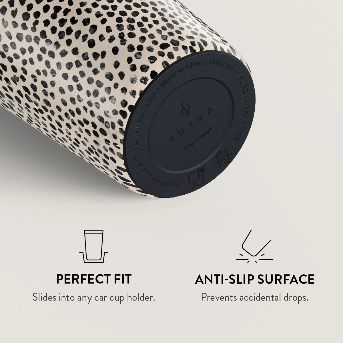 Burga Κούπα Θερμός από Ανοξείδωτο Ατσάλι - Flap Lid - 500ml - Almond Latte