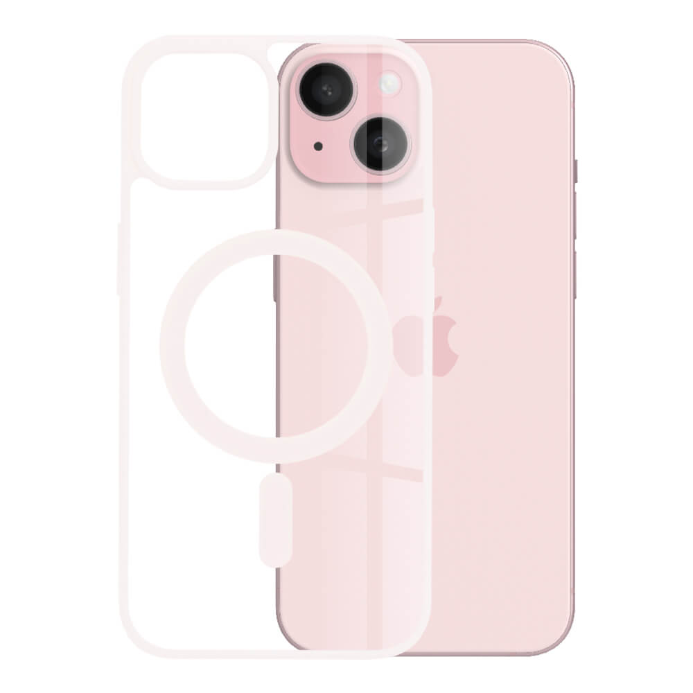 Techsuit iPhone 15 - MagSafe Pro - Σκληρή Θήκη με Πλαίσιο Σιλικόνης - Nude Pink