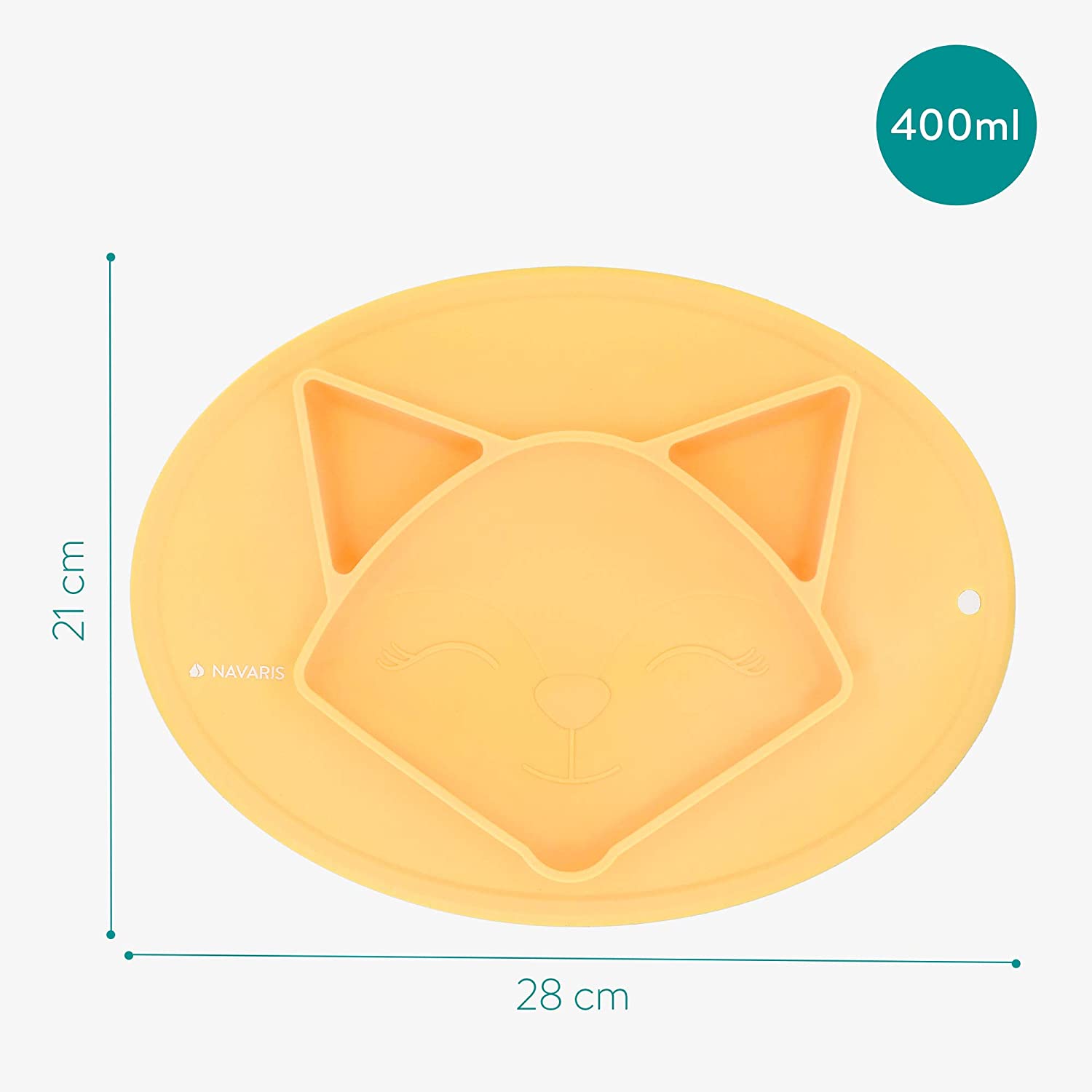 Navaris Αντιολισθητικό Παιδικό Πιάτο Σιλικόνης - Yellow - 51375.01