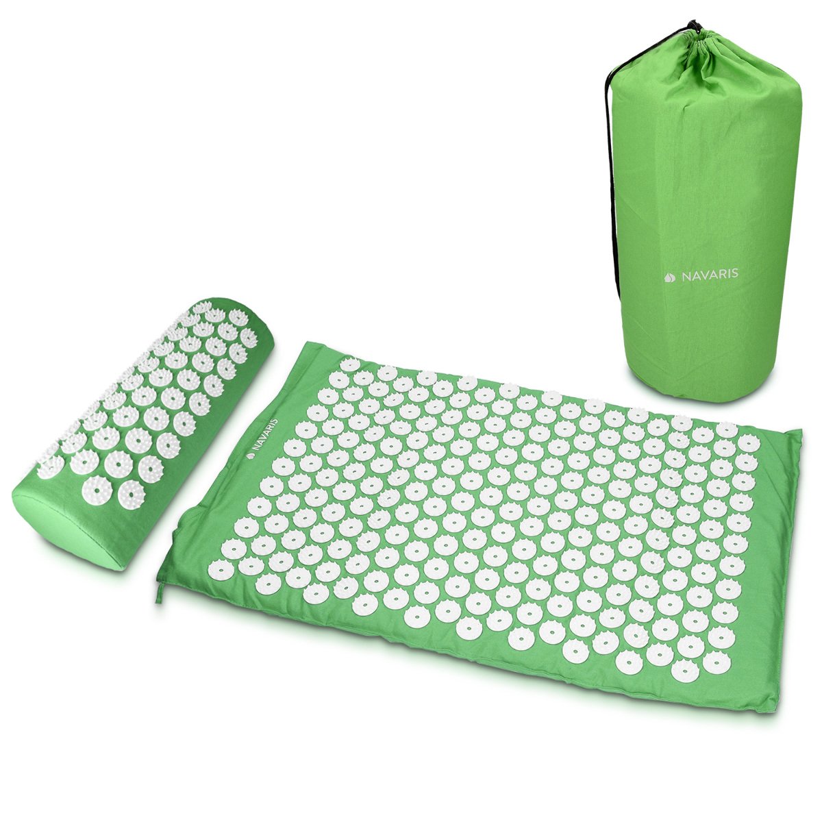 Navaris 2-in-1 Acupressure Mat and Pillow Set Σετ 2 σε 1 Χαλάκι και Μαξιλάρι Μασάζ - Green - 43899.07
