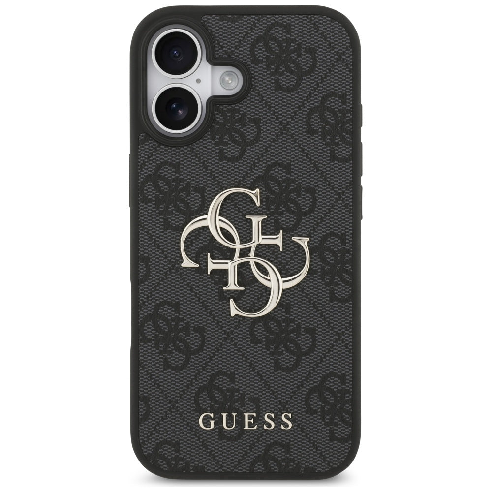 Guess iPhone 17 - 4G Big Logo - Σκληρή Θήκη με Πλαίσιο Σιλικόνης και Επένδυση Συνθετικού Δέρματος - Black - GUHCP17S4GMGGR