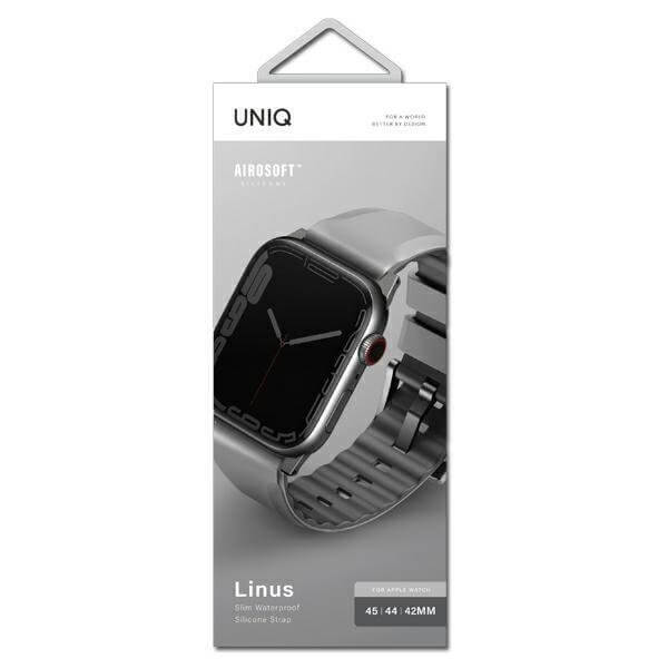Uniq Λουράκι Apple Watch 2 / 3 / 4 / 5 / 6 / 7 / 8 / 9 / SE / ULTRA 1 / ULTRA 2 - 42 / 44 / 45 / 49 mm Linus Airosoft Σιλικόνης - Grey / Chalk Grey