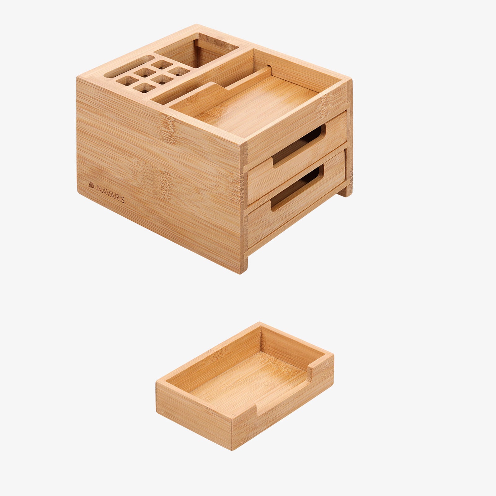 Navaris Ξύλινη Βάση Οργάνωσης Γραφείου από Bamboo - Light Brown - 52599.01