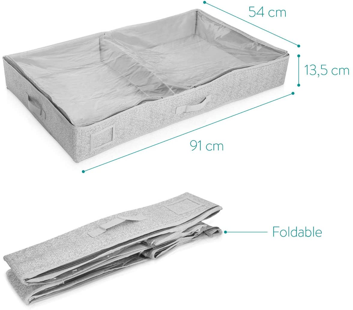 Navaris Σετ με 2 Κουτιά Αποθήκευσης Ρούχων και Κλινοσκεπασμάτων - Grey - 46268.22.2