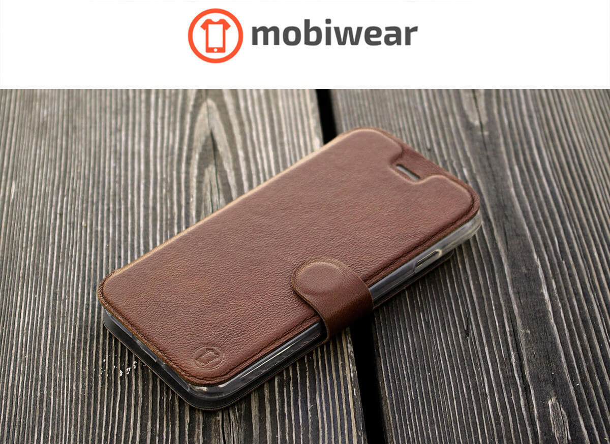 Mobiwear iPhone 14 Pro Θήκη Βιβλίο Slim Flip από Γνήσιο Δέρμα - Καφέ - L_BRS