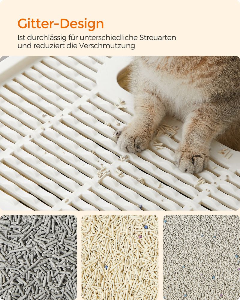 Feandrea Κλειστή Τουαλέτα Γάτας με Συρτάρι - Beige / Dark Grey - PPT001W01